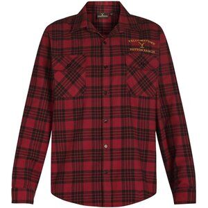 Yellowstone Dutton Ranch Mens 2XL Long Sleeve Shirt Red Black Plaid New w/Tags